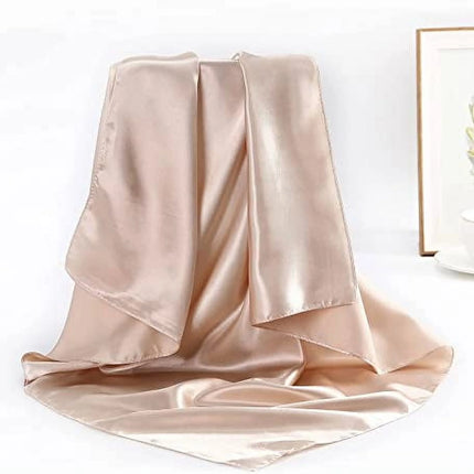 35” Large Satin Square Head Scarf - 2Pcs Silk Floral Head Scarves Women Hair Scarves Hair Bandanas