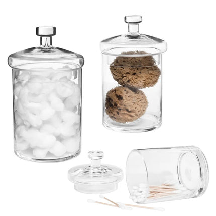 Glass 3 Piece Bathroom Storage Container