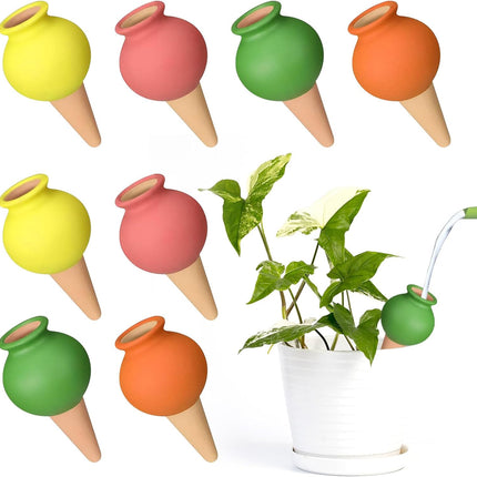 8Pcs Terracotta Self Watering Devices Premium Self Ceramic,Automatic Watering Water Seepage Device for Vacation Care,Garden/Office/Outdoor/Indoor Plant Decoration