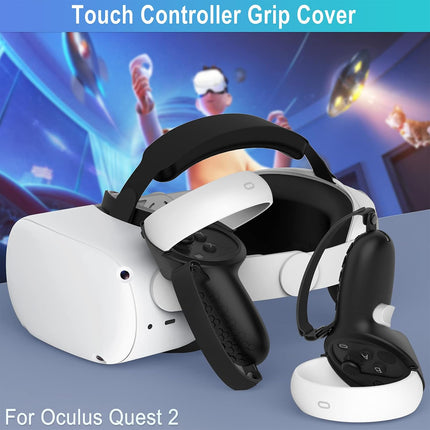 Controller Grip for Oculus Quest 2 Accessories Grips Cover for VR Touch Controllers Covers Protector with Non-Slip Thumb Grips 1Pair Black