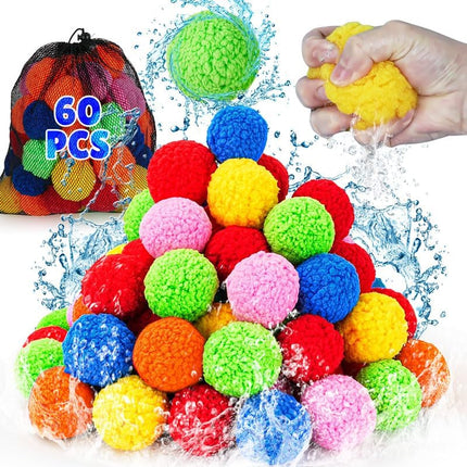 60 Pcs Reusable Water Balloons for Kids