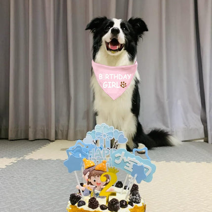 Dog Birthday Bandana Dog Birthday Boy Girl Dog Birthday Supplies for Small Medium Large Pet(Pink Xlarge)