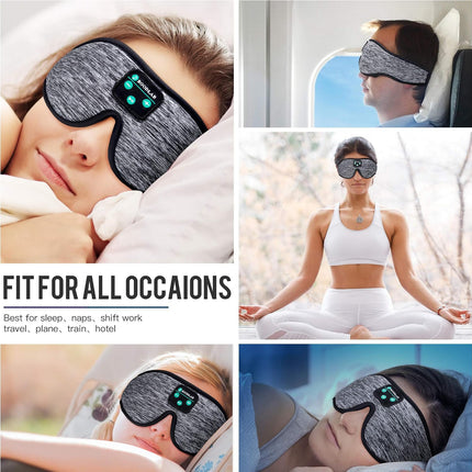 3D Sleep Mask with Bluetooth 5.4 Headphones, Wireless Sleep Headphones with Ultra-Thin HD Stereo Speakers for Side Sleepers, Eye Mask for Blackout & Noise Cancelling, Cool Gifts for Christmas Birthday