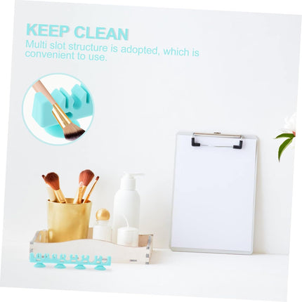 Cosmetic Brush Storage Rack 1Pc Silicone Makeup Brush Paint Silicone Holder Makeup Storage Organizer Box Drying Shelf Holder Organizer Desk