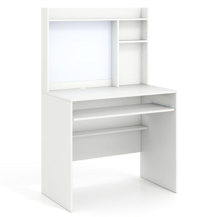 Compact Office Computer Desk with Hutch Magnetic Whiteboard