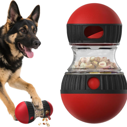 Dog Food Dispensing Puzzle Toy Adjustable Treat Dispenser Slow Feeder Pet Interactive Chase Toy Dog Enrichment Ball for Medium Large Dogs to Keep Them Busy, Extra Large