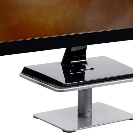 Universal Monitor Riser Stand - Raises Monitors 4.6 to 6.5 Inches, Silver Finish - Workstream Collection