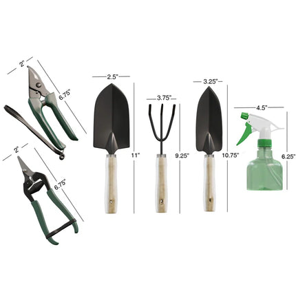 Hutchcraft Pure Garden Garden Hand Tool Set - Tote Gardening Tool Kit