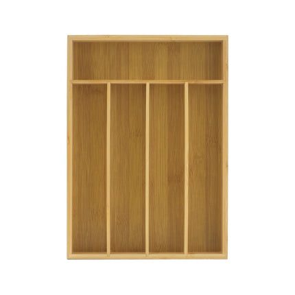 Bamboo 5 Slot Flatware Drawer Organizer for Kitchen Utensils