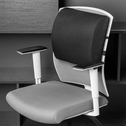 Rectangular Memory Foam Back Support Cushion for Office Chairs, Non-Slip Base for Long Sitting, Black