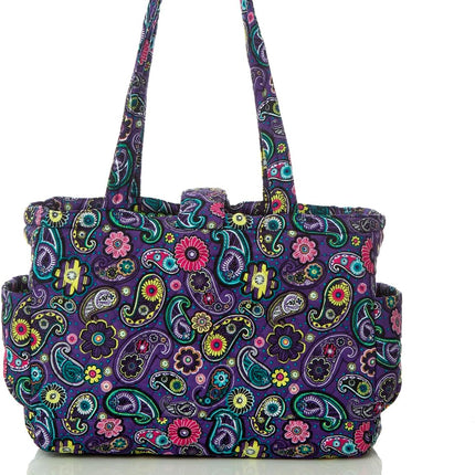 Knitting Quilted Tote Bag W/6 Pockets, Multifunctional Yarn Organizer and Teachers Nurses Crochet Lovers