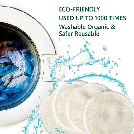 30 Pack Reusable Makeup Remover Pads Bamboo Cotton Rounds for Toner