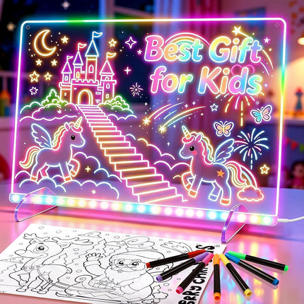 16" Led Drawing Board for Kids with 13 Light Effects