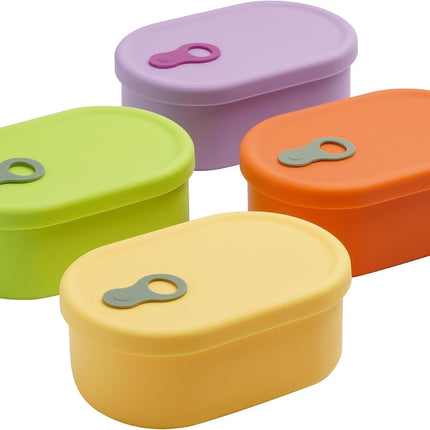 Korean Silicone Food Container, Steam Vent, 22 Floz 4-Piece Set
