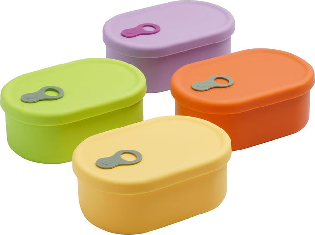 Korean Silicone Food Container, Steam Vent, 22 Floz 4-Piece Set