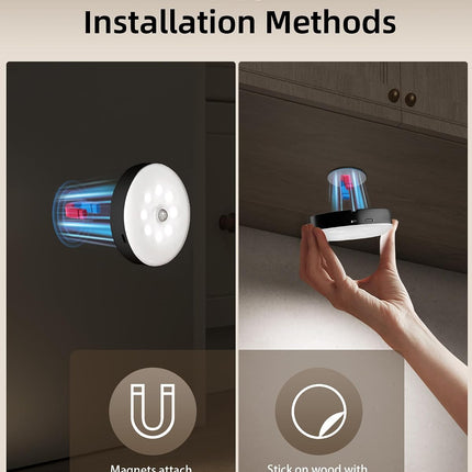 RGB Puck Lights with Charging Station, Motion Sensor Cabinet Lights