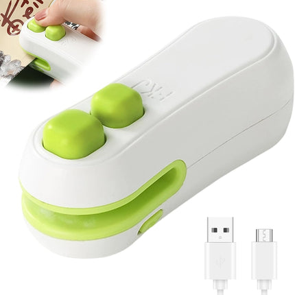 Mini Bag Sealer,2025 Upgraded 2 in 1 Mini Bag Sealer,Rechargeable Handheld Bag Sealer with Cutter and Magnet for Snack Plastic Bags Food Storage Travel (White)