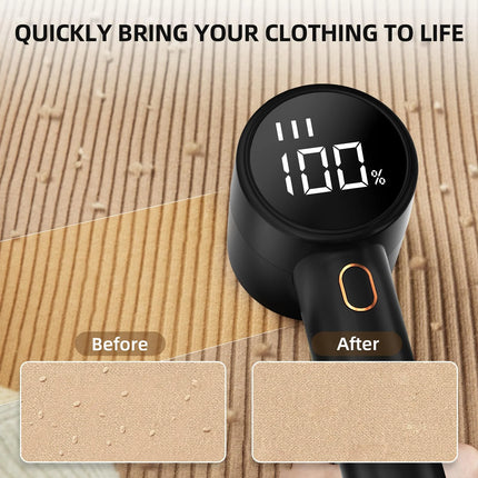 Fabric Shaver, Lint Remover Rechargeable, Electric Portable Sweater Defuzzer with 3 Speeds, 6 Leaf Blades,Digital LED Display to Remove Pilling for Clothes, Furniture, Sweater,Blanket
