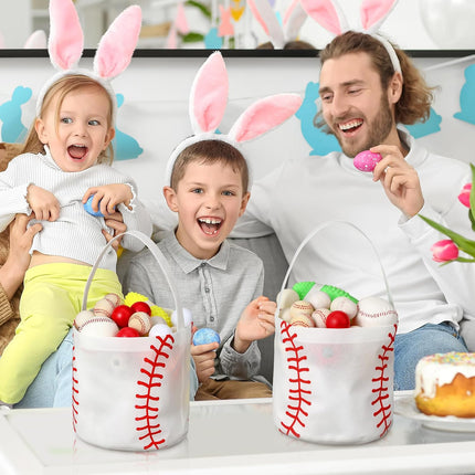 24 Pcs Halloween Baseball Bucket with Handles Candy Bags