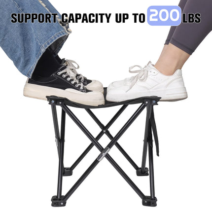 2PCS Folding Camping Stool, Portable Outdoor Camping Chair with Storage Bag, Lightweight 200 LB Bearing Capacity Chair for Adult Fishing Hiking Gardening