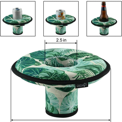 Neoprene Floating Drink Holder Floating Coaster Pool Drink Holder Beverage Float Cup Holder for Pool Party Hot Tub Outdoor Water Fun (1 Pc Large + 1 Pc Small)