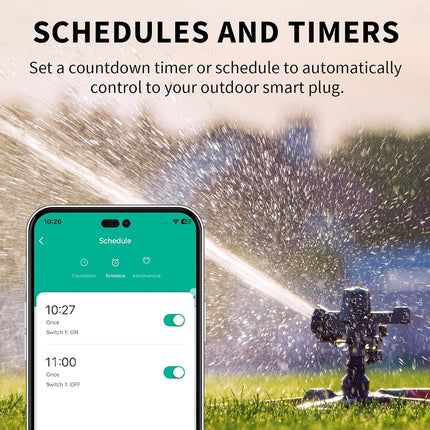 Outdoor Smart Plug, Matter Smart Plug, Smart Home Wi-Fi Outlet IP65 Waterproof, Compatible with Alexa, Apple Home, Smartthings, Google Home, Smart Life, IP65 Waterproof, 2.4Ghz, 2 Pack