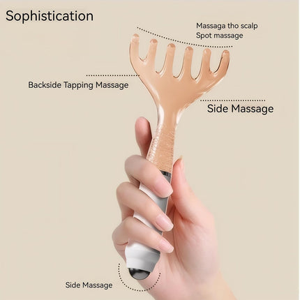 Scalp Massager & Gua Sha Tool Set - Manual Head Massager, Massage Comb for Relaxation & Stress Relief (Grey & Brown)