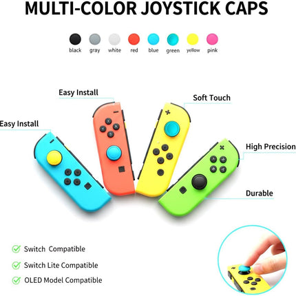 NS Joystick Controller Replacement Thumb Grip Cap Compatible with N-Switch OLED& NS Lite, JC Joystick Grip Button Stick Cover Controller 3D Skin Replacement Part Repair Kit Accessories