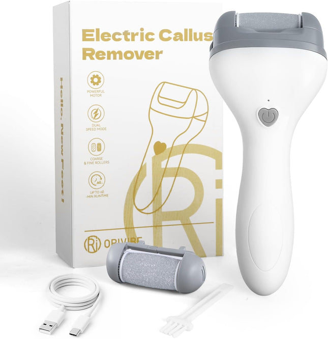 Electric Foot Callus Remover for Feet - Rechargeable Pedicure Tools, 2-Speed Electric Foot File with Washable Rollers, Instant Dead Skin Remover & Foot Care Gift for Women and Men