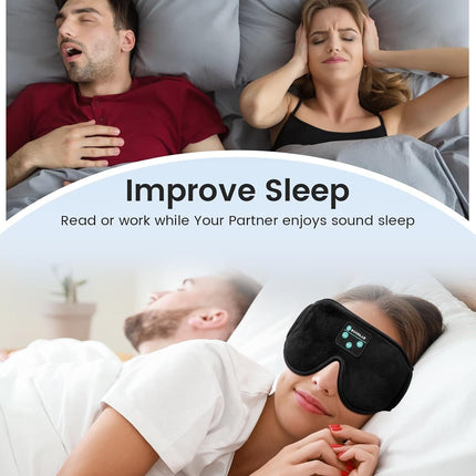 Bluetooth Sleep Mask, Sleep Mask with Bluetooth Headphones, Sleeping Headphones for Side Sleepers Travel Yoga, Cool Tech Gadgets Unique Gift for Valentine'S Mother'S Day Birthday Christmas