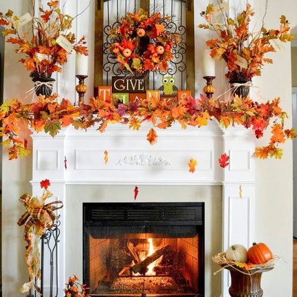 3 Pack Fall Garland Maple Leaf Garland 5.9Ft/Piece Fall Maple Leaves Garland Hanging Vine Garlands Artificial Fall Autumn Foliage Garland Thanksgiving Decor