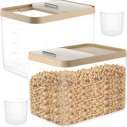 2 Pack Airtight Dog Food Storage Container, 10Lbs Clear Pet Dog Food Storage Bin