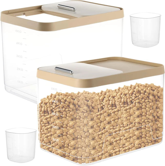 2 Pack Airtight Dog Food Storage Container, 10Lbs Clear Pet Dog Food Storage Bin