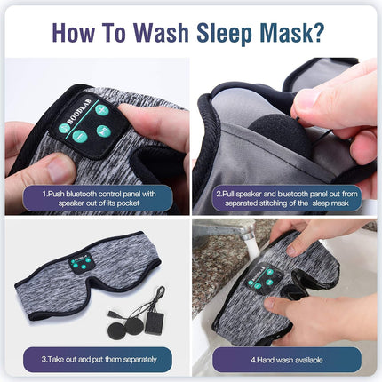 3D Sleep Mask with Bluetooth 5.4 Headphones, Wireless Sleep Headphones with Ultra-Thin HD Stereo Speakers for Side Sleepers, Eye Mask for Blackout & Noise Cancelling, Cool Gifts for Christmas Birthday