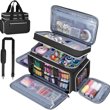 Sewing Supplies Organizer, Double Layer Sewing Storage Organizer
