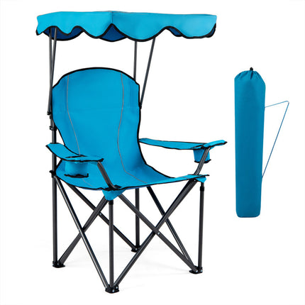 Portable Folding Beach Canopy Chair with Cup Holders
