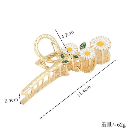 3 Pcs Metal Flower Claw Clip Set - Rose, Daisy, and Sunflower Large Hair Clips for Strong Hold on Women'S Thick Hair