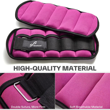 Adjustable Ankle Weights, 2-7 Lb per Pair, Removable Weights