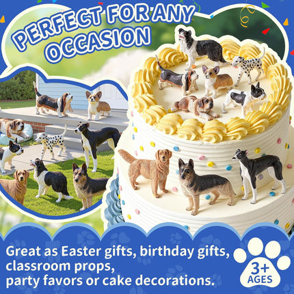 9 PCS Medium Realistic Dog Figurines Set, Pet Animal Toys Figures