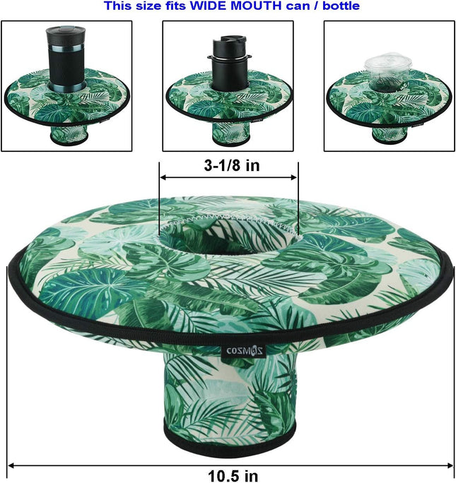 Neoprene Floating Drink Holder Floating Coaster Pool Drink Holder Beverage Float Cup Holder for Pool Party Hot Tub Outdoor Water Fun (1 Pc Large + 1 Pc Small)