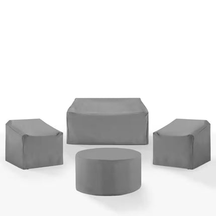4-Pieces Gray Outdoor Furniture Cover Set