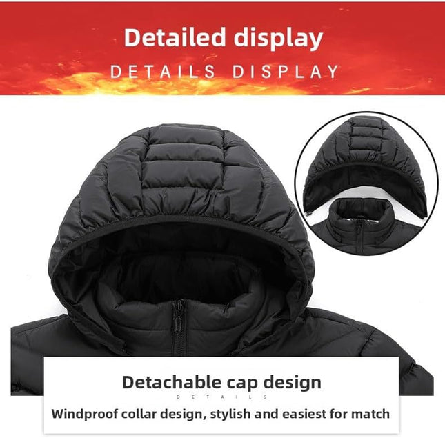 Heated Hoodie for Men Women Heated Jacket with 3 Heating Levels Multiple Heating Zones Lightweight Zip Coat Outdoor