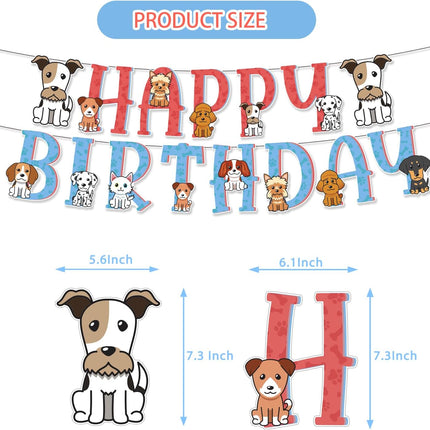 Dog Birthday Banner Dog Themed Banner Happy Birthday for Pet Theme Party Bunting Decoration Baby Shower Party Supplies