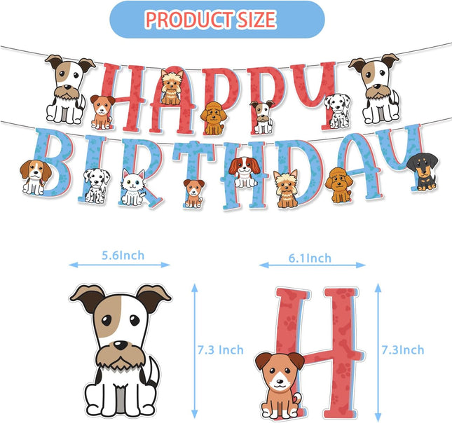 Dog Birthday Banner Dog Themed Banner Happy Birthday for Pet Theme Party Bunting Decoration Baby Shower Party Supplies