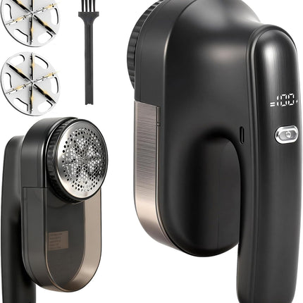 Fabric Shaver for Clothing，Rechargeable Lint Shaver with 2.7In Large Shaving Head, 6-Leaf Blades & LED Display,2-Speed Sweater Shavers to Remove Pilling from Clothes, Furniture, Sofa, Blanket
