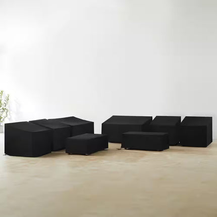 8-Piece Black Outdoor Furniture Cover Set