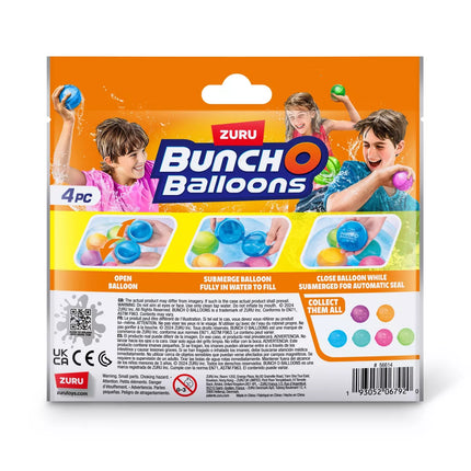 Bunch O Balloons Reusable Water Balloons - 4Pk: Pool Games for Kids, Silicone Material