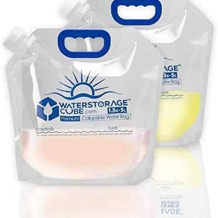 Premium Collapsible Water Container Bags 1.3 Gal (2-Pack)