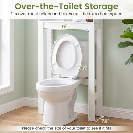 Over the Toilet Bathroom Storage Cabinet with Adjustable Shelf