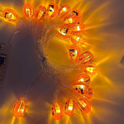 Halloween String Lights 10Ft 20 Leds Battery Operated Outdoor Decorations Pumpkin Lights for Halloween Party Decor